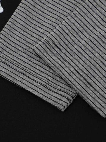 Striped Letter Graphic Long Sleeve Tee