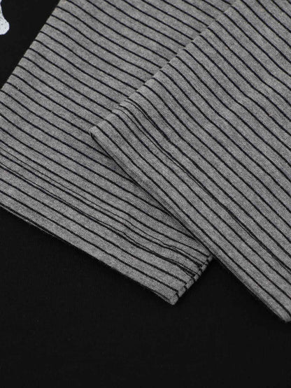 Striped Letter Graphic Long Sleeve Tee