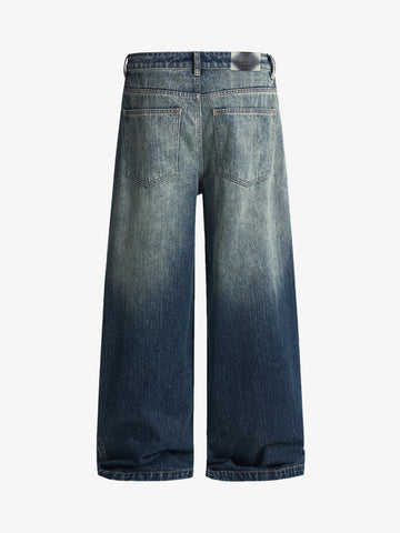 Vintage Pleated Fade Baggy Jeans 