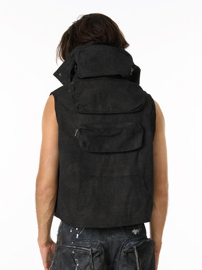 Heavy-Duty Multi-Pocket Multi-Zipper Vest 