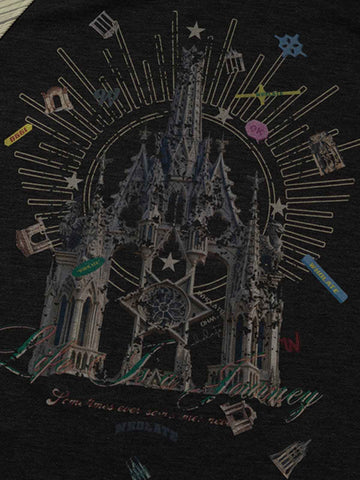 Gothic Castle Graphic Raglan Sleeve T-Shirt 