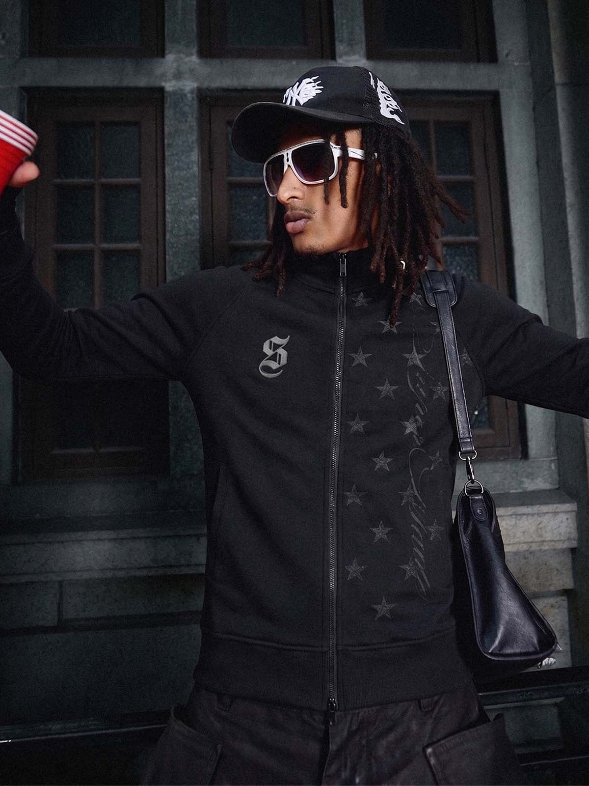 Dual Zip Star Print Jacket