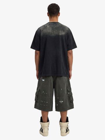 Vintage Distressed Multi Pocket Wide Leg Cargo Shorts
