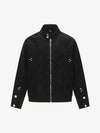 Suede Studded Zip Up Jacket 