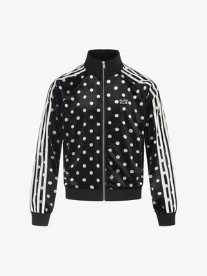 Polka Dot Stand Collar Zip Jacket