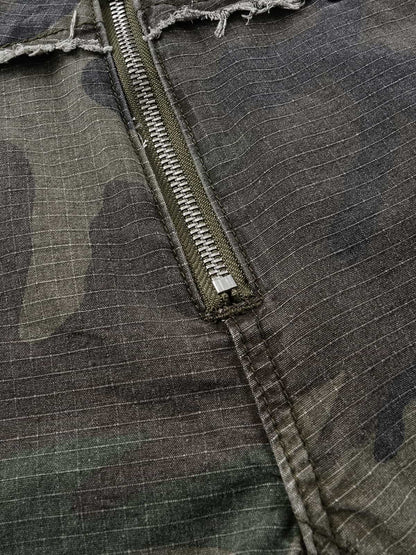 Ripstop Camo Cargo Pants – Utility Pocket Military-Inspired Trousers