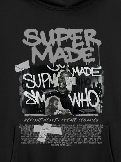 Trendy Retro Graffiti Character Hoodie 