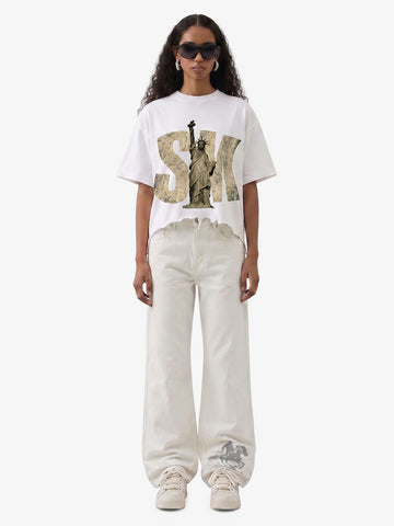 Liberty Graphic Washed Ripped T-Shirt