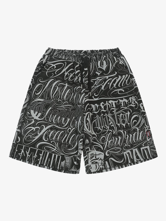 Black & White Graphic Lounge Shorts