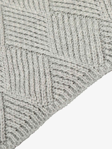 Retro Contrast Collar Embroidery Knit Sweater 