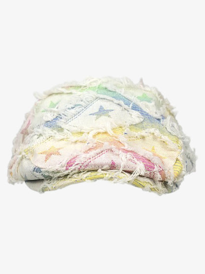Distressed Rainbow Star Patchwork Flat Cap 