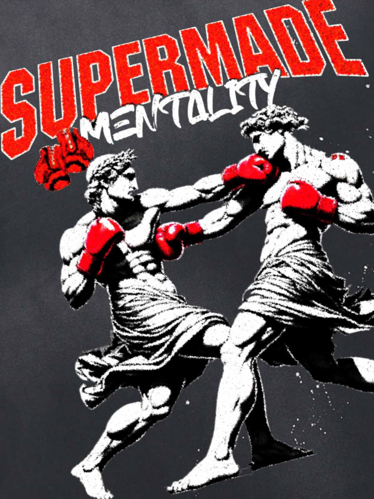 Boxing Sculpture Graphic Tee – Black Cotton Oversized Streetwear T-Shirt