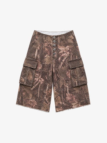 Five-Button Camo Cargo Shorts