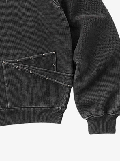 Washed Black Oversized Hoodie with Graphic Logo Print