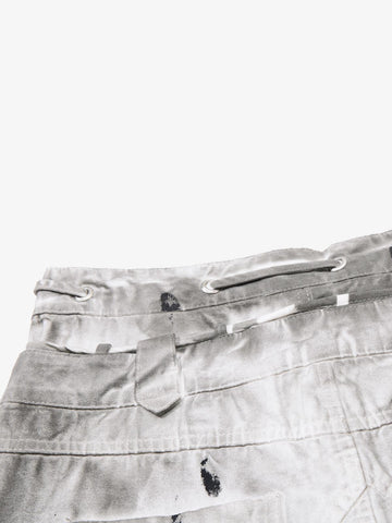 Distressed Wide-Leg Trousers – Heavyweight Cotton Canvas Paint Splatter Pants