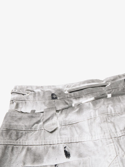 Distressed Wide-Leg Trousers – Heavyweight Cotton Canvas Paint Splatter Pants