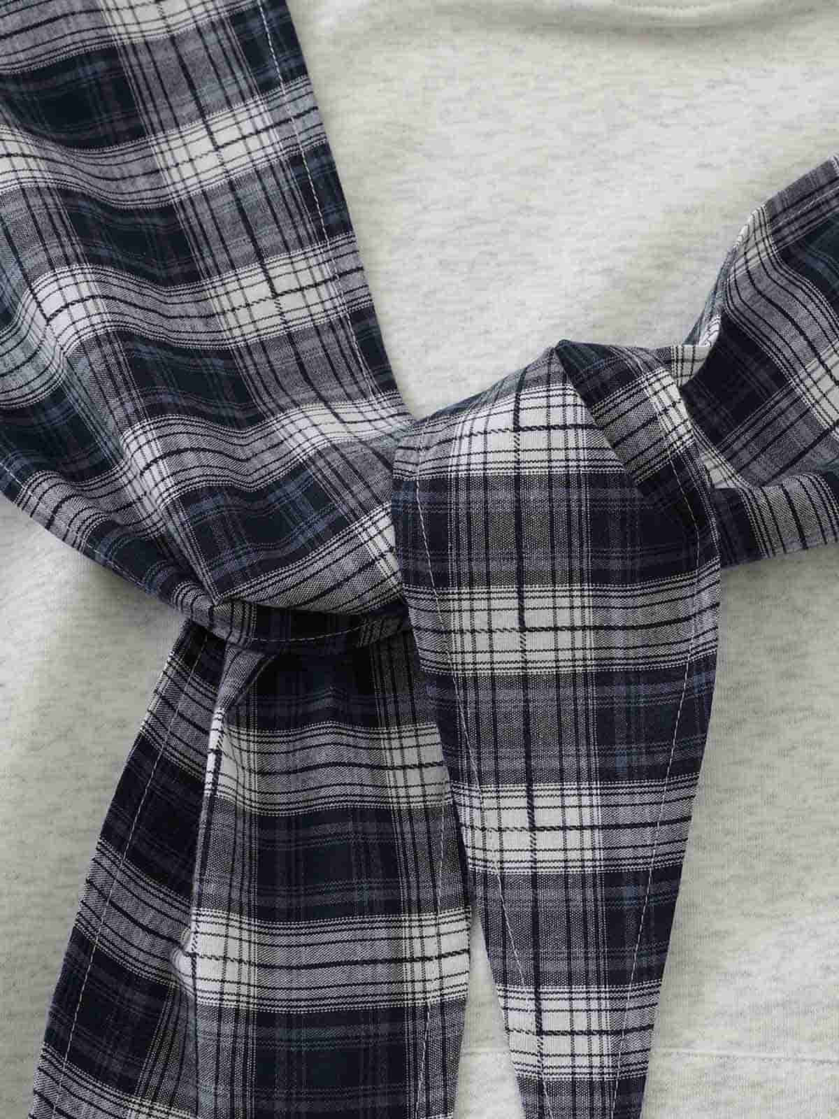 Plaid Patchwork Sweatshirt