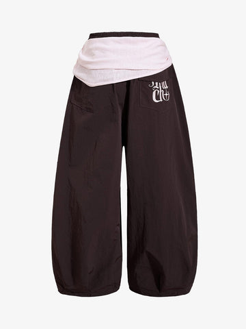 Strapped Detachable Curved Pants 