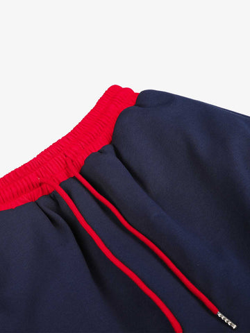 Mock Layer Patchwork Baggy Sweatpants
