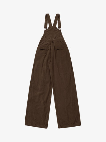 Pleated Knee Cargo Denim Overalls 
