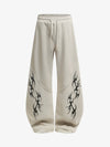 Retro Tribal Print Wide Leg Barrel Pants 