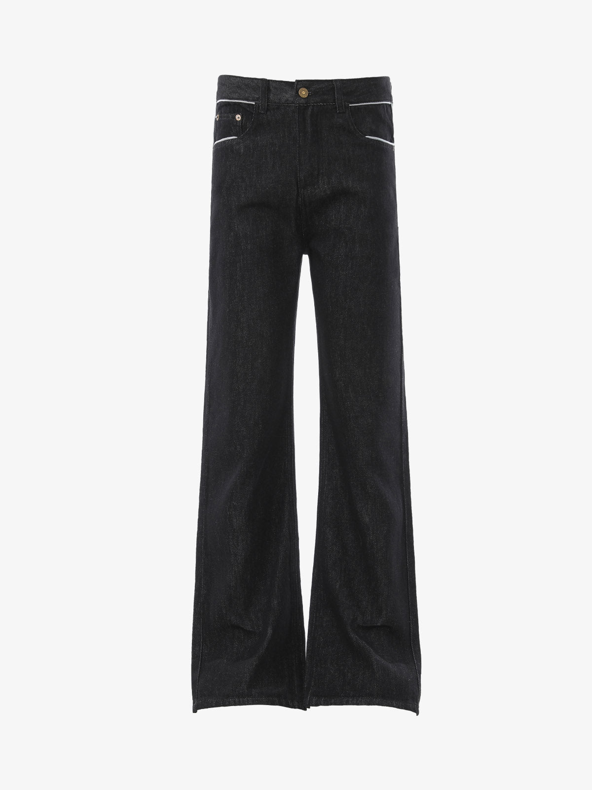 Vintage Contrast Trim Dark Wash Jeans