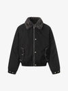 Faux Fur Collar Zipper Padded Bomber Jacket 