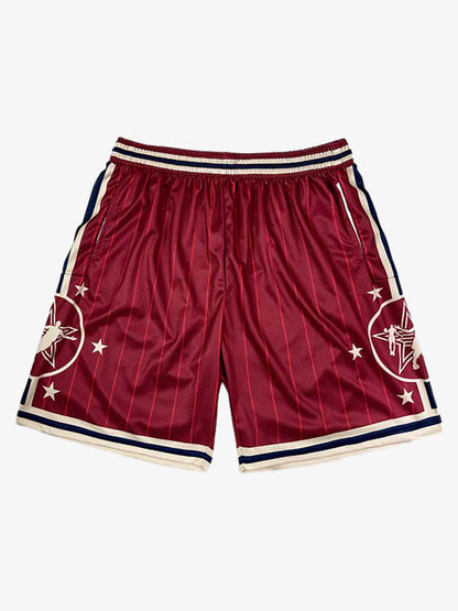 Star Crest Striped Soccer Shorts 