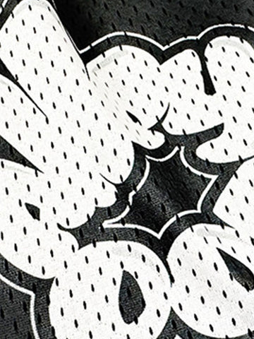 Abstract Letter Graphic Athletic Shorts 
