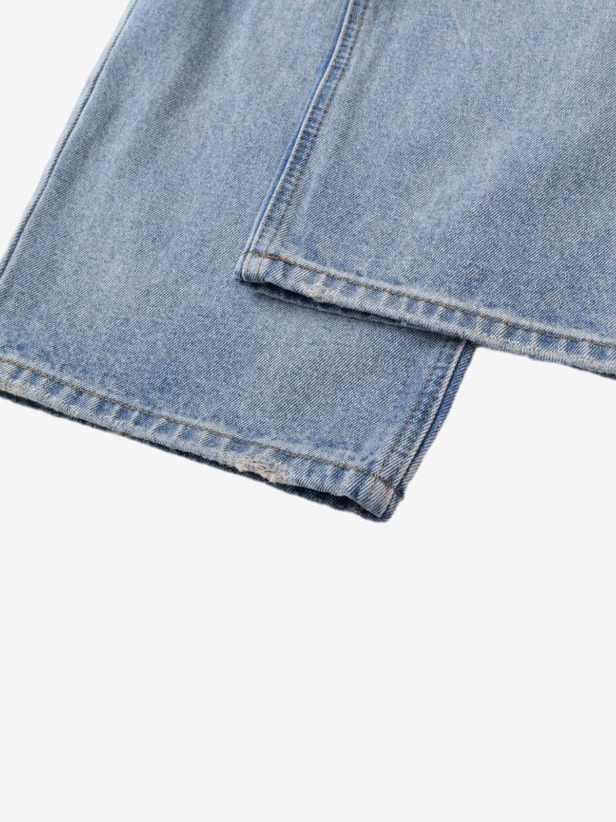 Retro Ripped Wide Leg Jeans 
