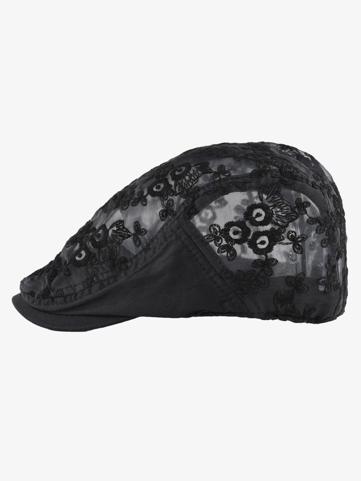 Embroidered Mesh Beret