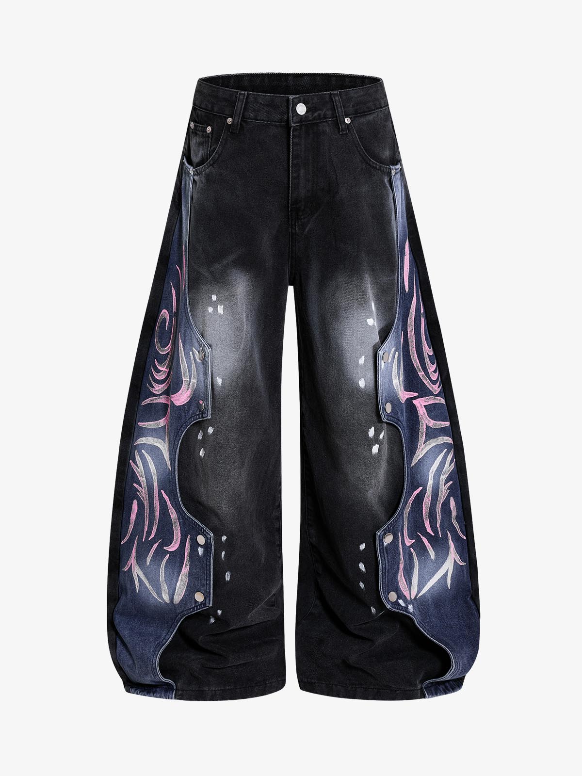 Black High-Waisted Straight Leg Jeans – Silver Rivet Five-Pocket Denim