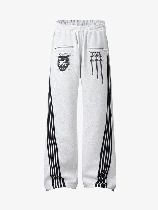 Crest & Sword Graphic Side Stripe Sweatpants