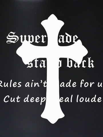 Supermade Black Gothic Cross Pattern Mug 