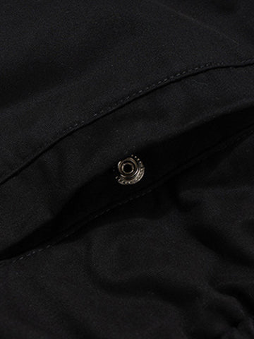 Water-Resistant Cargo Shorts – Polyamide Elastic Waist Relaxed Fit Utility Shorts