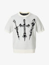 Gothic Cross Graphic Knit T Shirt