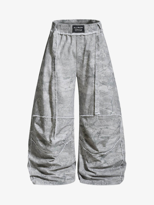 Tie-Dye Drawstring Wide-Leg Pants