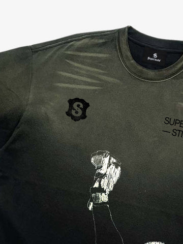 Distressed Graphic Print Crewneck T-Shirt