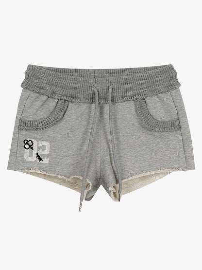 Embroidered Raw Hem Mini Shorts