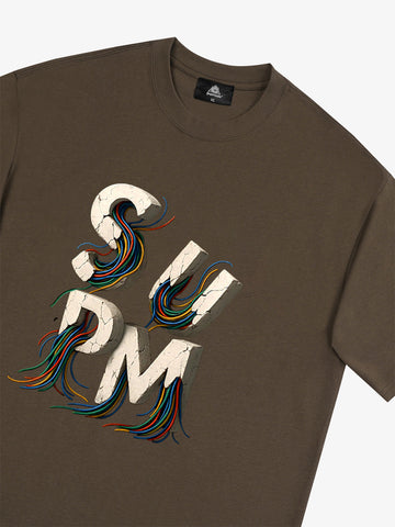 SPMD Letter Cable Graphic T-Shirt 