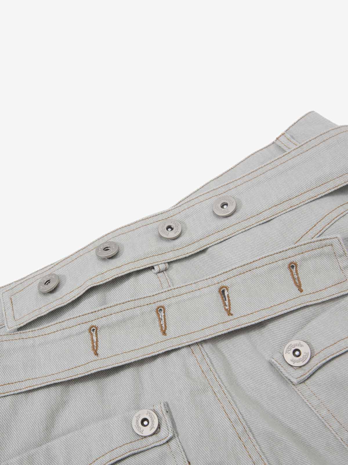 Cross Buckle Strap Wide Leg Pants
