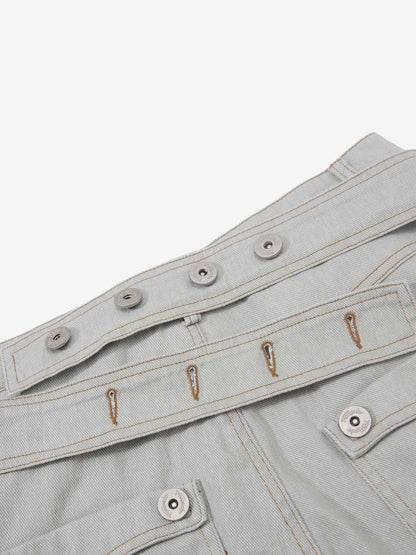 Cross Buckle Strap Wide Leg Pants