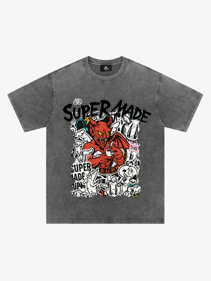 Street Devil Collage Pattern T-shirt 