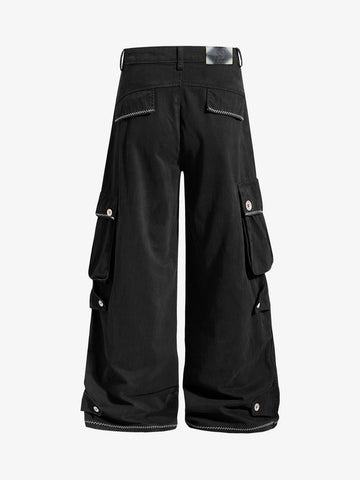 Multi-Pocket Wide-Leg Cargo Pants