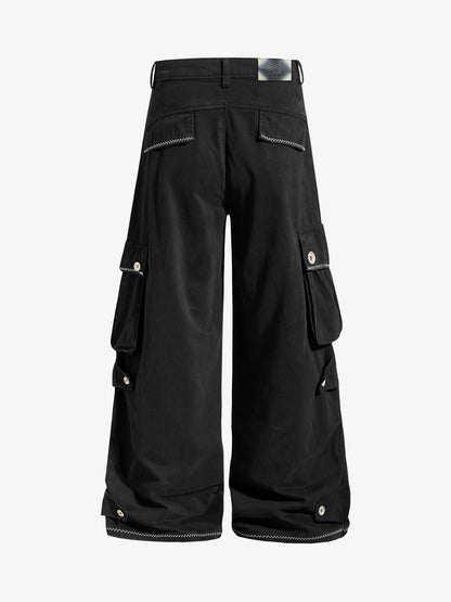 Multi-Pocket Wide-Leg Cargo Pants