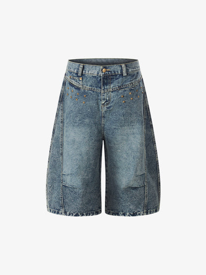 Rivet Detail Barrel Baggy Jorts