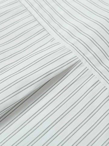 Striped Puppy Graphic Cotton Linen Shirt 