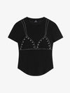 Rivet Rhinestone Slim T-Shirt