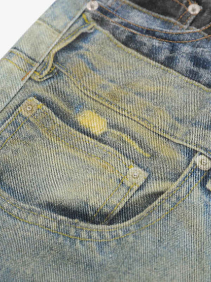 3D Illusion Layered Baggy Jeans