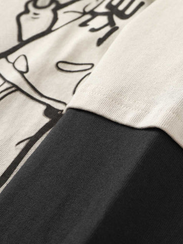Graffiti Patchwork Long Sleeve Tee